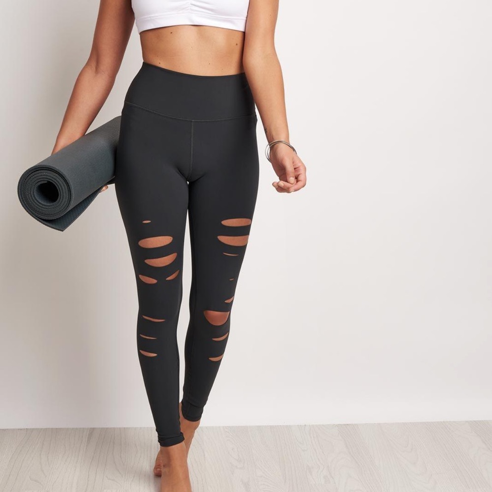 ALO Yoga warrior ripped leggings black